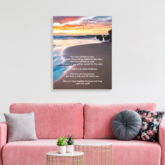 Apache Bruiloft Zegen Sandy Beach Oceanfront Canvas Afdruk (Insitu (Woonkamer))