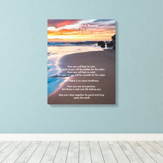 Apache Bruiloft Zegen Sandy Beach Oceanfront Canvas Afdruk (Insitu (Houten vloer))