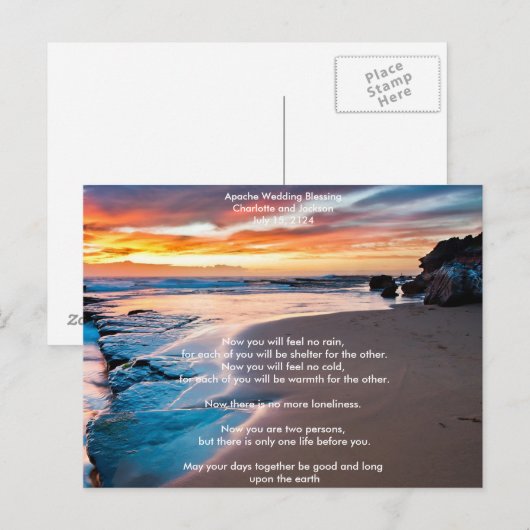 Apache bruiloft zegenende oceaan briefkaart (Voorkant / Achterkant)