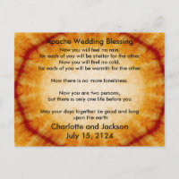 Apache bruiloft zegening oud papier