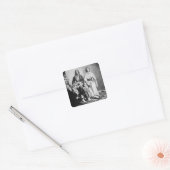 Apache Chief Antonio Maria met zijn gezin, 1897 ( Vierkante Sticker (Envelop)