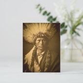 Apache Chief Garfield Indian Vintage Briefkaart (Staand voorkant)