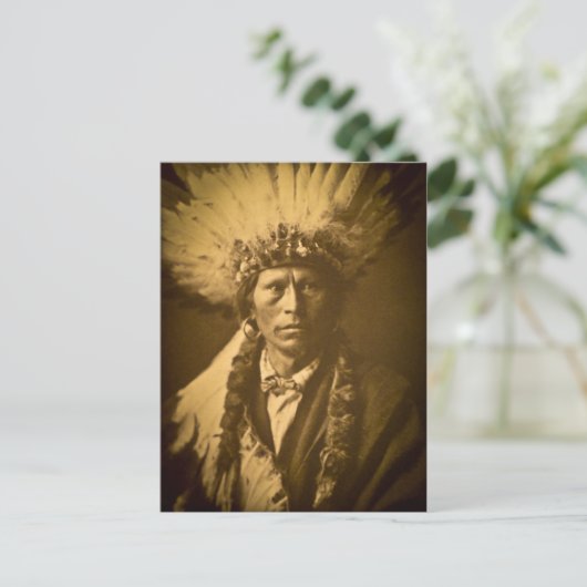 Apache Chief Garfield Indian Vintage Briefkaart (Staand voorkant)