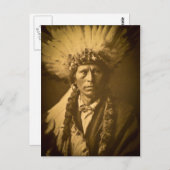 Apache Chief Garfield Indian Vintage Briefkaart (Voorkant / Achterkant)