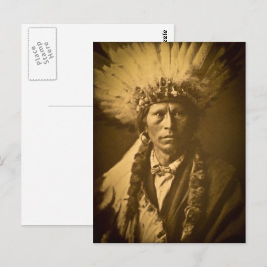 Apache Chief Garfield Indian Vintage Briefkaart (Voorkant / Achterkant)