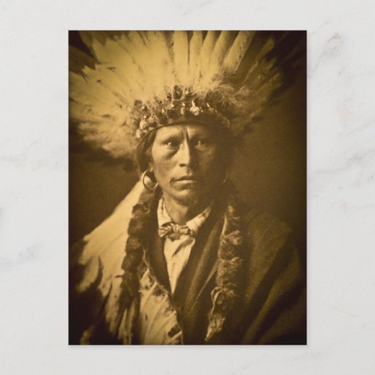 Apache Chief Garfield Indian Vintage Briefkaart (Voorkant)
