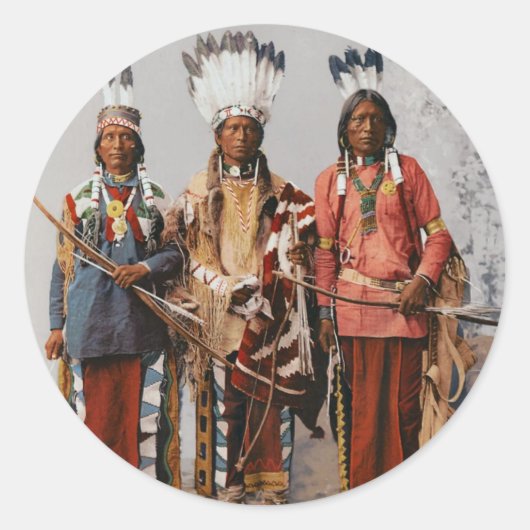 Apache Chiefs Garfield Ouche Te Foya 1899 Ronde Sticker (Voorkant)