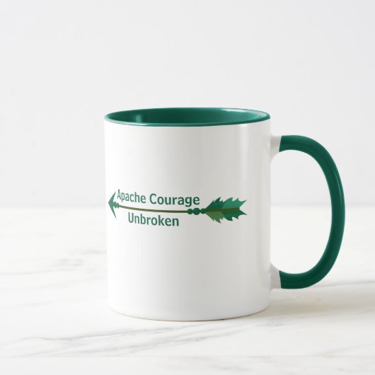 Apache Courage Ongebroken Groene Pijl Koffie Mok (Rechts)
