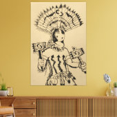 Apache Crown Dancer Schets Canvas Afdruk (Insitu (Woonkamer))