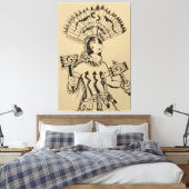 Apache Crown Dancer Sketch Canvas Afdruk (Insitu (Slaapkamer))