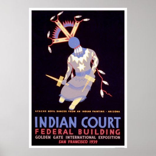 Apache Devil Dancer 1939 WPA Poster (Voorkant)