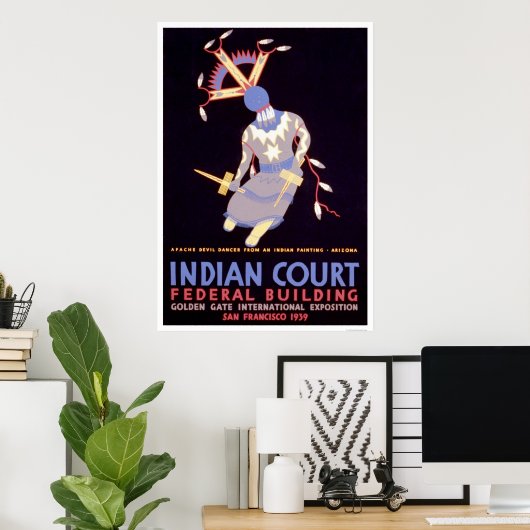 Apache Devil Dancer 1939 WPA Poster (Thuiskantoor)