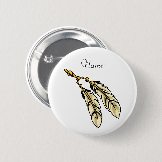 Apache Feathers Thunder_Cove Ronde Button 5,7 Cm (Voorkant /achterkant)