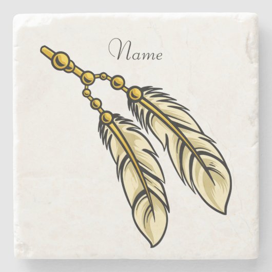 Apache Feathers Thunder_Cove Stenen Onderzetter (Voorkant)