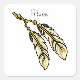 Apache Feathers Thunder_Cove Vierkante Sticker