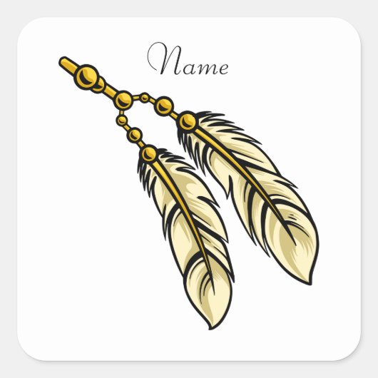 Apache Feathers Thunder_Cove Vierkante Sticker (Voorkant)