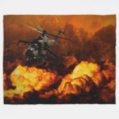 APACHE HELICOPTER FLEECE DEKEN (Voorkant (Horizontaal))
