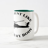 Apache Helikopter grappig Tweekleurige Koffiemok (Voorkant rechts)