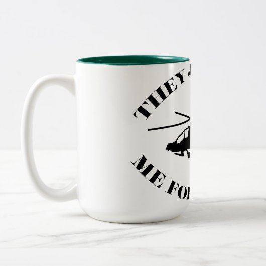 Apache Helikopter grappig Tweekleurige Koffiemok (Links)