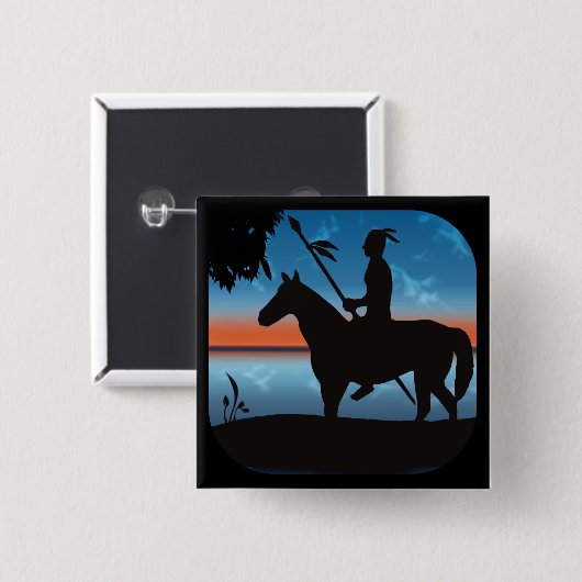 Apache Hunter Vierkante Button 5,1 Cm (Voorkant /achterkant)