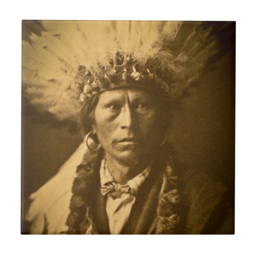 Apache Indiase Chief Garfield Jicarilla  Tegeltje (Voorkant)