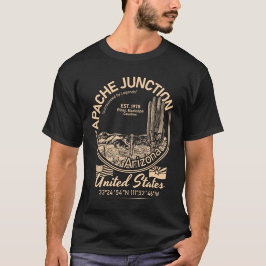 APACHE JUNCTION ARIZONA - DESERT - CACTUS T-SHIRT (Voorkant)