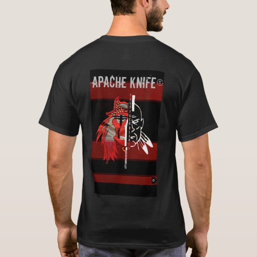 Apache Kinfe ®️ ™️ 🇺 Shadow Wolf 22. T-Shirt-blad T-shirt (Achterkant)