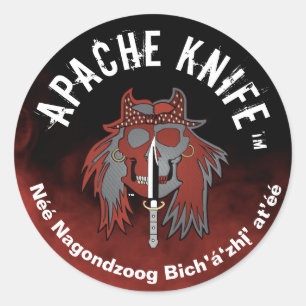 Apache Kinfe®️™️wij vechten tegen het kwaad. Stick Ronde Sticker