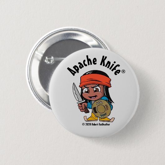 Apache Knife®™ Apache Kind 1.B Ronde Button 5,7 Cm (Voorkant /achterkant)
