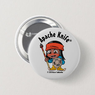 Apache Knife®™ Apache Kind 4.B-toets Ronde Button 5,7 Cm