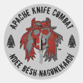 Apache Knife®™ Ronde Sticker (Voorkant)