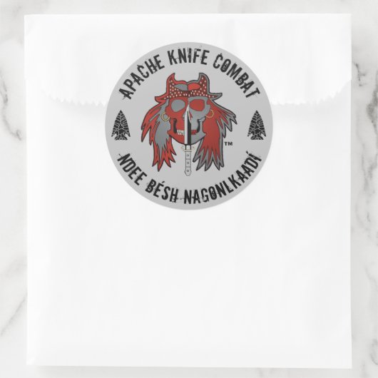 Apache Knife®™ Ronde Sticker (Tas)