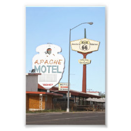 Apache Motel Sign, Tucumcari, New Mexico Foto Afdruk