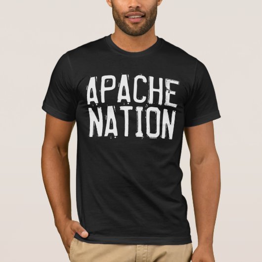 APACHE NATION, Native American Black T-shirts (Voorkant)