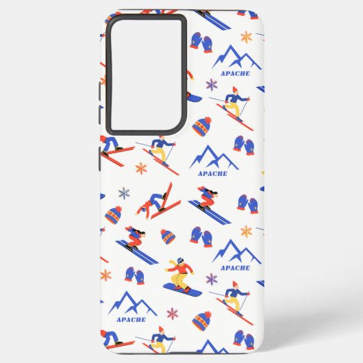 Apache New Mexico Mountain Ski Snowboard patroon Samsung Galaxy Hoesje (Achterkant)