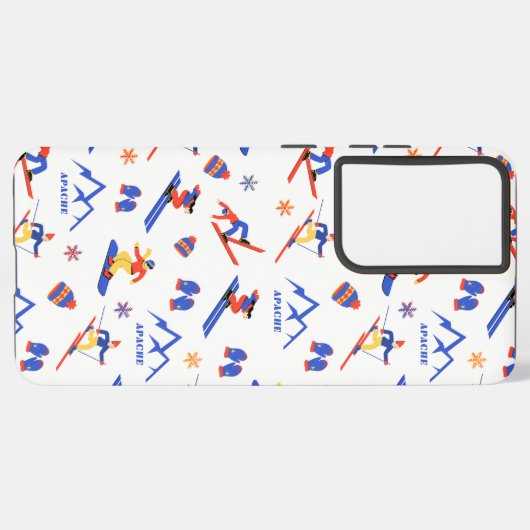 Apache New Mexico Mountain Ski Snowboard patroon Samsung Galaxy Hoesje (Linkerkant)
