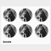 Apache paarden ronde sticker (Vel)