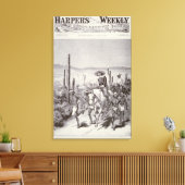 Apache Scouts leidt legerpatrouille op vervolging Canvas Afdruk (Insitu (Woonkamer))