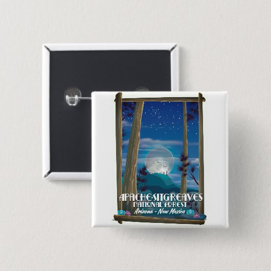 Apache-Sitgreaves National Forest Vierkante Button 5,1 Cm (Voorkant /achterkant)