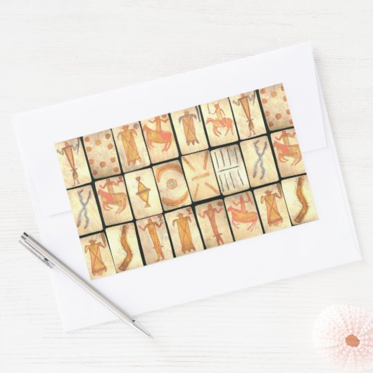 " Apache-speelkaarten" Rechthoekige Sticker (Envelop)