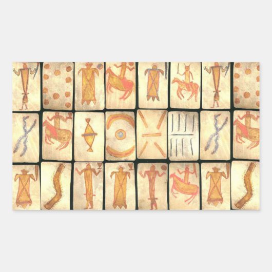 " Apache-speelkaarten" Rechthoekige Sticker (Voorkant)