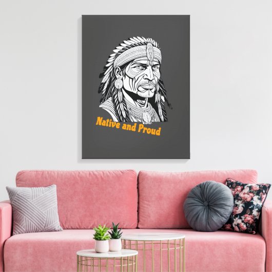 Apache Streched Canvas afdrukken (Insitu (Woonkamer))