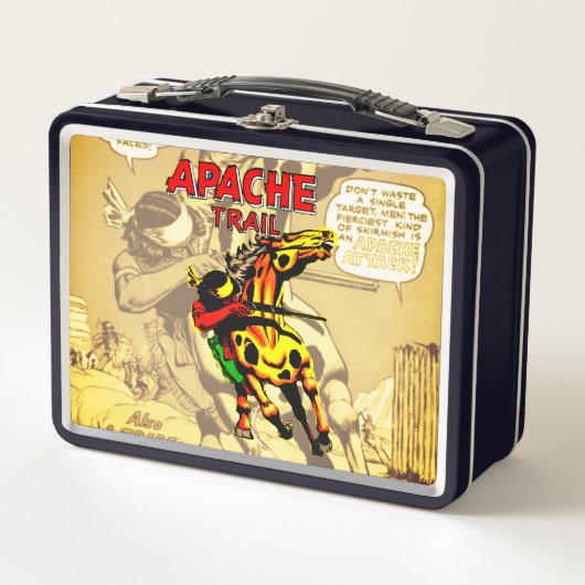 Apache Trail #1, Inheemse Amerikaan met banner (Voorkant)