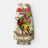 Apache Trail #1, Inheemse Amerikaan met banner Flesjeskoeler (Voorkant)