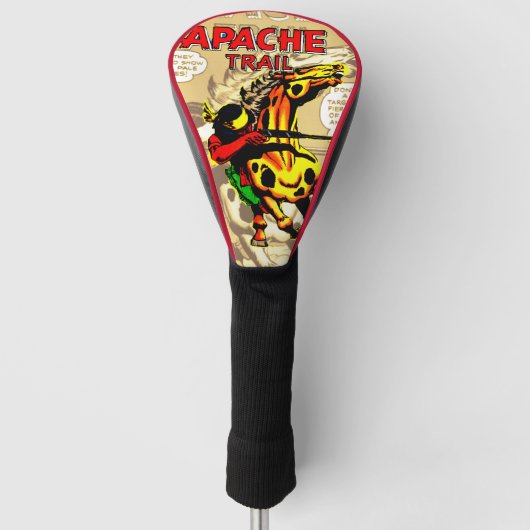 Apache Trail #1, Inheemse Amerikaan met banner Golfheadcover (Voorkant)