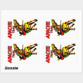 Apache Trail #1, Inheemse Amerikaan met banner Rechthoekige Sticker (Vel)