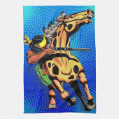 Apache Trail #1, Inheemse Amerikaan op Horseback Theedoek (Verticaal)