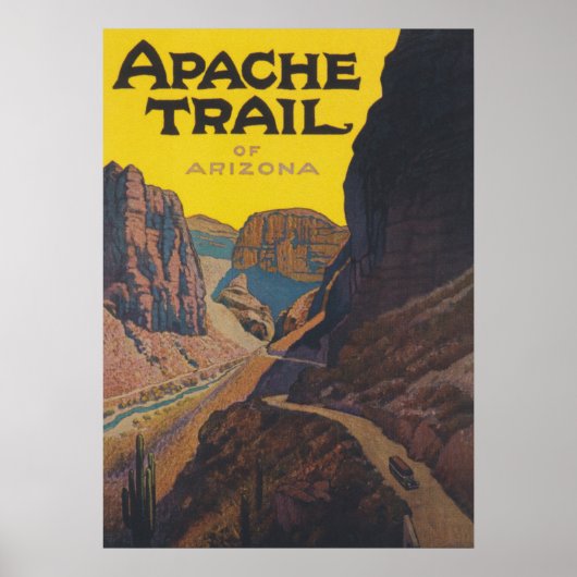 Apache Trail in Arizona Vintage Reisposter Poster (Voorkant)