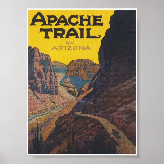 Apache Trail of Arizona Vintage Travel Poster (Voorkant)