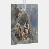 Apache Tribe Vechten tegen Amerikaanse Indiaanse O Glas Ornament (Voorkant Rechts)